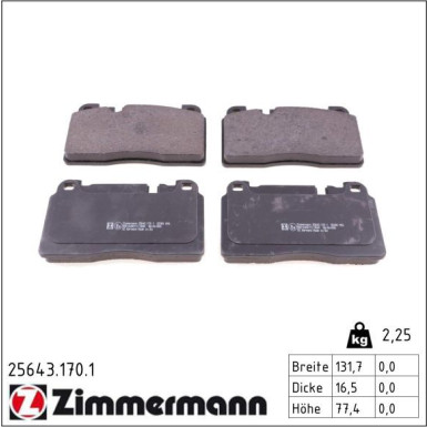 ZIMMERMANN Bremsbeläge 25643.170.1