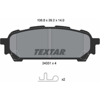 Bremsbelagsatz Subaru T. Impreza 00 2433101 Bremsbelagsatz Subaru T. Impreza 00 2433101