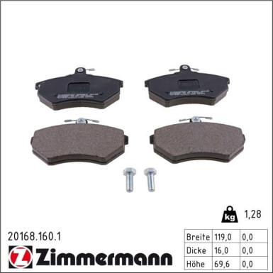 ZIMMERMANN Bremsbeläge 20168.160.1