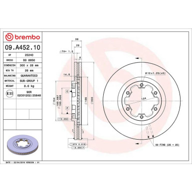85 481 059 Bremsscheibe VA 09.A452.10 85 481 059 Bremsscheibe VA 09.A452.10