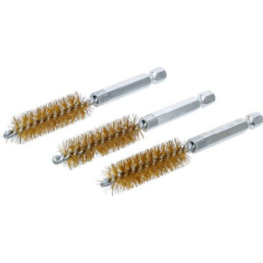 BGS Messingbürste 13 mm Antrieb Außensechskant 6,3 mm (1/4 ) 3-tlg 3078-13-M