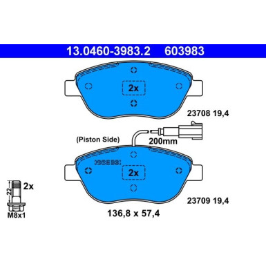 Bremsbelagsatz Fiat P. Bravo 07-/Stilo 01 13.0460-3983.2