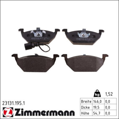 ZIMMERMANN Bremsbeläge 23131.195.1