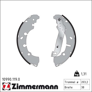 ZIMMERMANN Bremsbacken 10990.119.0