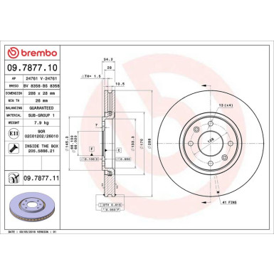 70 481 019 Bremsscheibe VA 09.7877.11