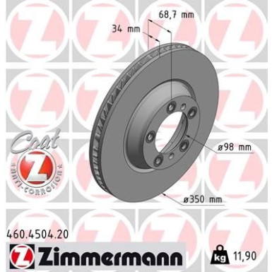 ZIMMERMANN Bremsscheibe 460.4504.20 ZIMMERMANN Bremsscheibe 460.4504.20