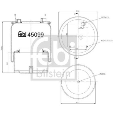 FEBI BILSTEIN Luftfeder 45099 FEBI BILSTEIN Luftfeder 45099