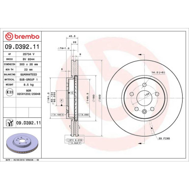 Bremsscheibe VA 09.D392.11 Bremsscheibe VA 09.D392.11