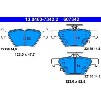 Bremsbelagsatz, Scheibenbremse 13.0460-7342.2 Bremsbelagsatz, Scheibenbremse 13.0460-7342.2