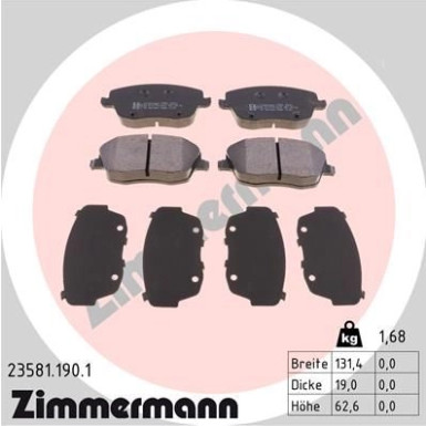 ZIMMERMANN Bremsbeläge 23581.190.1