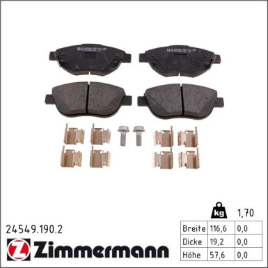 ZIMMERMANN Bremsbeläge 24549.190.2 ZIMMERMANN Bremsbeläge 24549.190.2