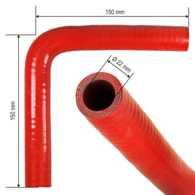 Universal-Wasserschlauch Winkel 90 Sil. 22X150X150mm SIRT010 Universal-Wasserschlauch Winkel 90 Sil. 22X150X150mm SIRT010