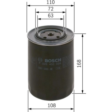 Kraftstofffilter ASTRA,IVECO,FORD,NEW HOLLAND 11 F 026 402 034