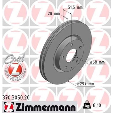 83 481 162 Bremsscheibe VA 370.3050.20 83 481 162 Bremsscheibe VA 370.3050.20