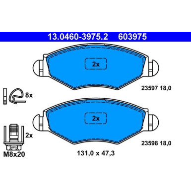Bremsbelagsatz Peugeot S. 206/306 1.1-1.6/1.4-1.9D 94 13.0460-3975.2