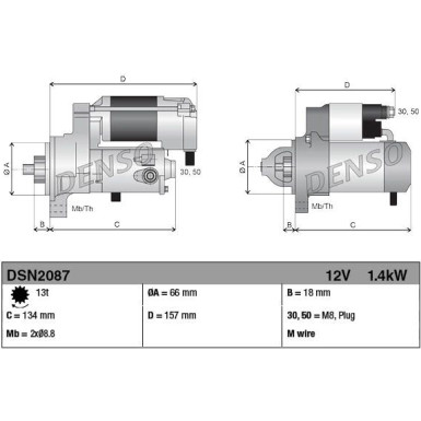 DENSO Anlasser DSN2087 DENSO Anlasser DSN2087