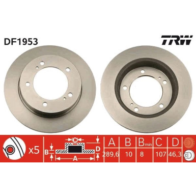 Bremsscheibe Suzuki P.Samurai/Sierra/Sj 1.0-1.3 4X4 81-04 DF1953 Bremsscheibe Suzuki P.Samurai/Sierra/Sj 1.0-1.3 4X4 81-04 DF1953