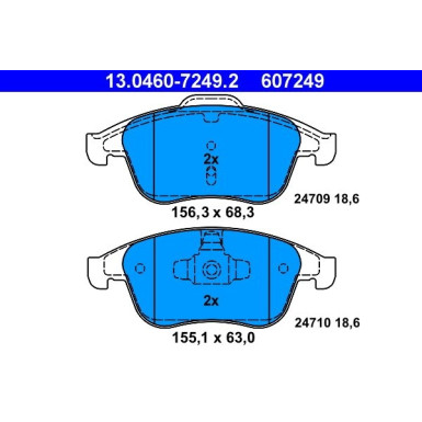 Bremsbelagsatz Renault P. Clio/Laguna/Megane/Scenic 07 13.0460-7249.2 Bremsbelagsatz Renault P. Clio/Laguna/Megane/Scenic 07 13.0460-7249.2