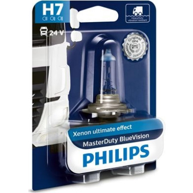 H7 24V 70W PX26d Halogen MasterDuty BlueVision 1St Philips mit taghellem, blauem Licht 13972MDBVB1