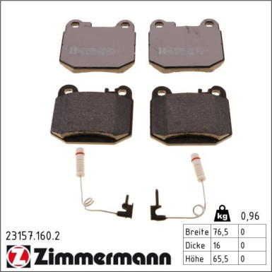ZIMMERMANN Bremsbeläge 23157.160.2 ZIMMERMANN Bremsbeläge 23157.160.2