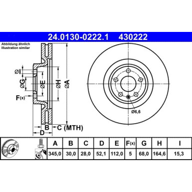 Bremsscheibe Audi S. A4/A5/A6/A7/Q5 07 24.0130-0222.1 Bremsscheibe Audi S. A4/A5/A6/A7/Q5 07 24.0130-0222.1