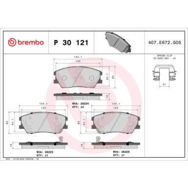 BREMBO Bremsklötze VA P 30 121 BREMBO Bremsklötze VA P 30 121