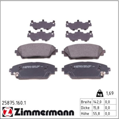 ZIMMERMANN Bremsbeläge 25875.160.1