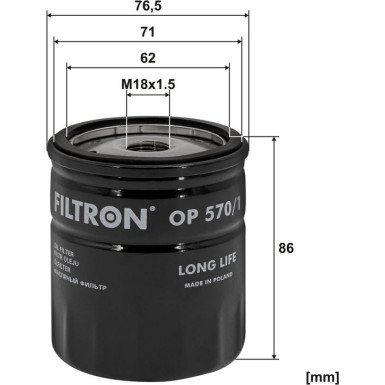 FILTRON Ölfilter OP 570/1 FILTRON Ölfilter OP 570/1