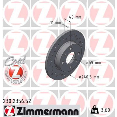 40 481 013 Sport Bremsscheibe HA Sport 230.2356.52 40 481 013 Sport Bremsscheibe HA Sport 230.2356.52