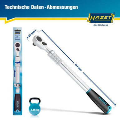 Hazet-Ratsche Mit Feinem Hyperzahn Gestreckt 916Hplg Vierkantstift, Massiv 12,5 mm (1/2'') 614mm 916HPLG Hazet-Ratsche Mit Feinem Hyperzahn Gestreckt 916Hplg Vierkantstift, Massiv 12,5 mm (1/2'') 614mm 916HPLG