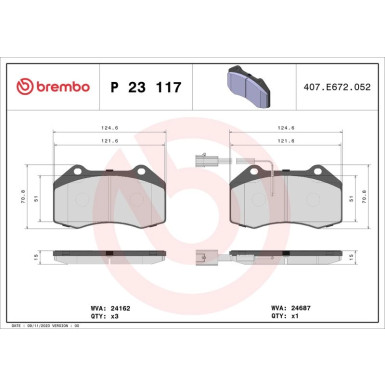 BREMBO Bremsklötze VA P 23 117 BREMBO Bremsklötze VA P 23 117