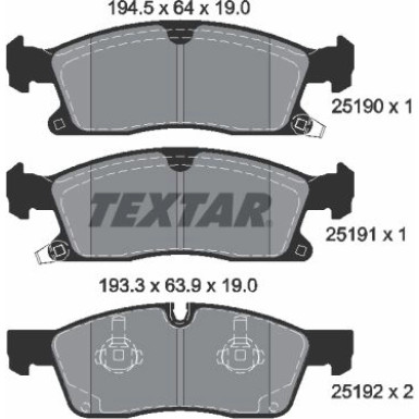 Bremsbelagsatz Jeep P. Grand Cherokee 10- Ko A 18 2519002 Bremsbelagsatz Jeep P. Grand Cherokee 10- Ko A 18 2519002