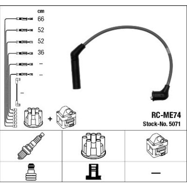 RC-ME74 NGK - Zündkabelsatz MITSUBISHI Colt V 00-05 5071