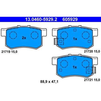 Bremsbelagsatz Honda T. Accord/Civic 1.4-2.2 90 13.0460-5929.2