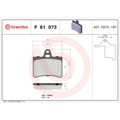 BREMBO Bremsklötze HA P 61 073