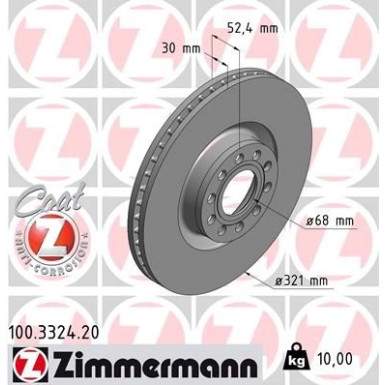 ZIMMERMANN Bremsscheibe 100.3324.20 Coat Z
