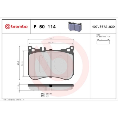 BREMBO Bremsklötze VA P 50 114