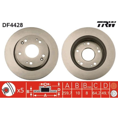 Bremsscheibe Honda T. Accord DF4428 Bremsscheibe Honda T. Accord DF4428