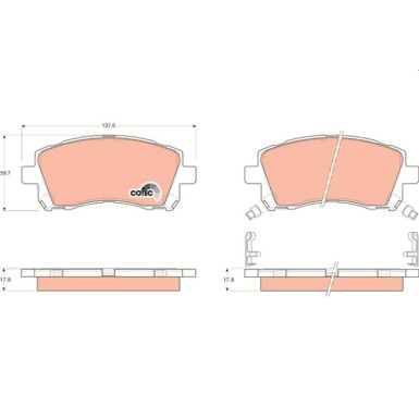 Bremsklötze VA SUBARU Impreza,Forester,Legacy,Outback 95 COTEC GDB3217