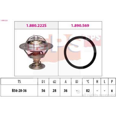EPS Thermostat 1.880.222 Made in Italy - OE Equivalent