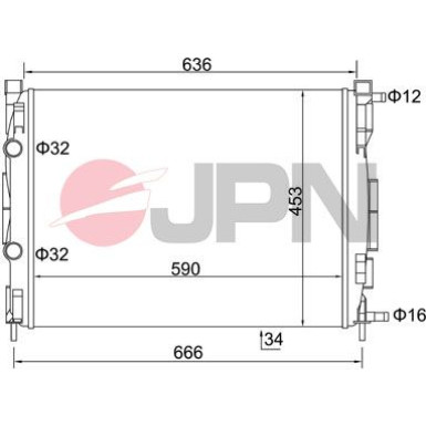JPN Kühler, Motorkühlung 60C9044-JPN