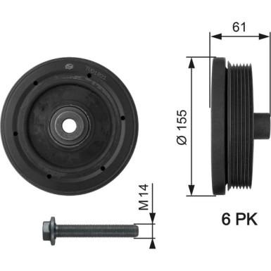 Riemenscheibe+Schraube TVD1021A Riemenscheibe+Schraube TVD1021A