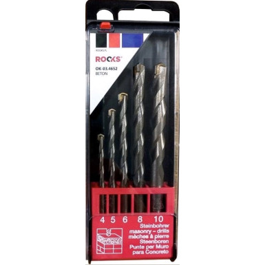 Betonbohrer Walzenbohrer, Set 5-Tlg., 4, 5, 6, 8, 10 mm OK-03.4652