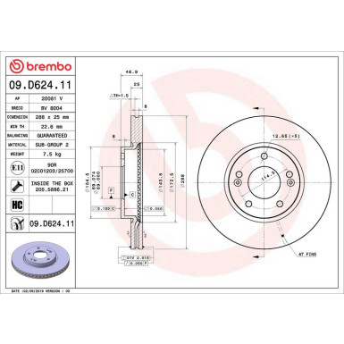 Bremsscheibe VA 09.D624.11 Bremsscheibe VA 09.D624.11