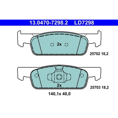 Bremsbelagsatz, Scheibenbremse ATE Ceramic 13.0470-7298.2 Bremsbelagsatz, Scheibenbremse ATE Ceramic 13.0470-7298.2
