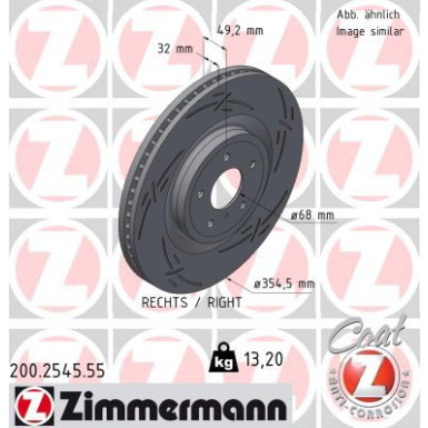 ZIMMERMANN Bremsscheibe 200.2545.55 ZIMMERMANN Bremsscheibe 200.2545.55