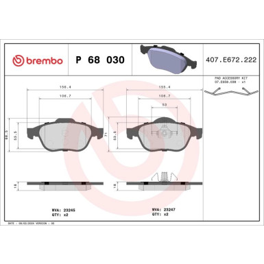 BREMBO Bremsklötze VA P 68 030 BREMBO Bremsklötze VA P 68 030
