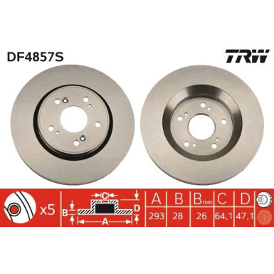 Bremsscheibe Honda P. Cr-V 07-/12 DF4857S Bremsscheibe Honda P. Cr-V 07-/12 DF4857S