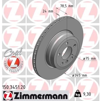 ZIMMERMANN Bremsscheibe 150.3451.20