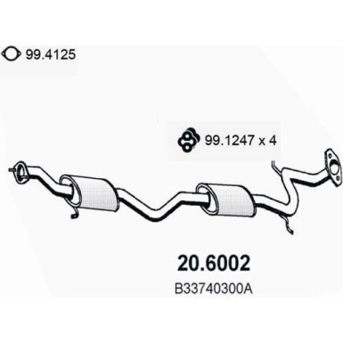 Mittelschalldämpfer MAZDA 323 89 20.6002